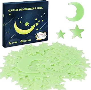 Glow in The Dark Stars for Ceiling - 205PCS Stars & 1 Moon f