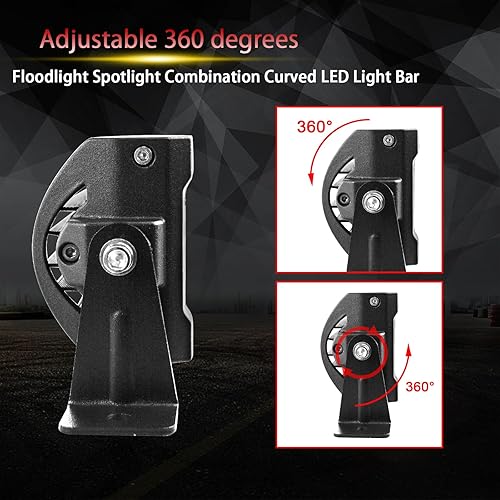 Miniatura 6 de RIGIDON Barra de luz curvada de 52 pulgadas y 300 W, doble fila de inundación, combo de 30000 lm, barra de luz LED impermeable para conducción,