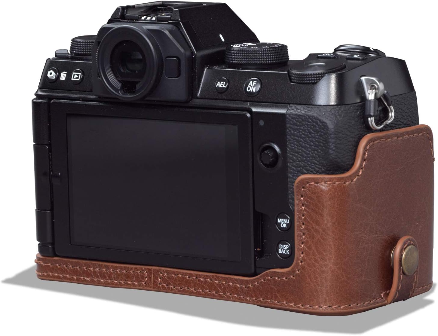 MegaGear MG1962 Ever Ready Genuine Leather Camera Half Case Compatible with Fujifilm X-S10 - Brown