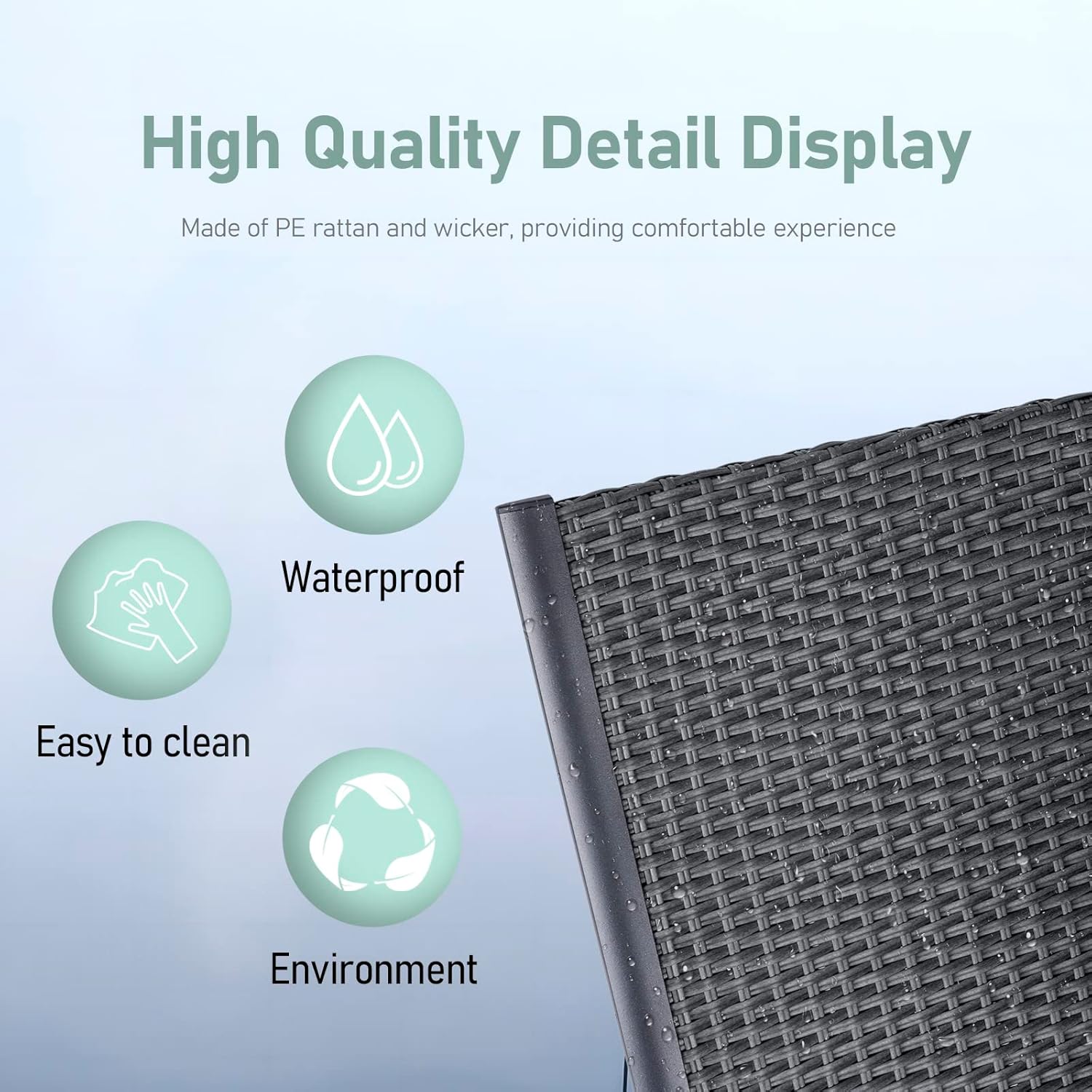 recliners Patio Folding Chair, Large, Gray