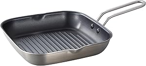 シービージャパン グリルパン IH オーブン 対応 片手 18×18cm 角型 軽量仕様 キャンプ アウトドア BBQ ふっ素コーティング 二層鋼グリルパン copan