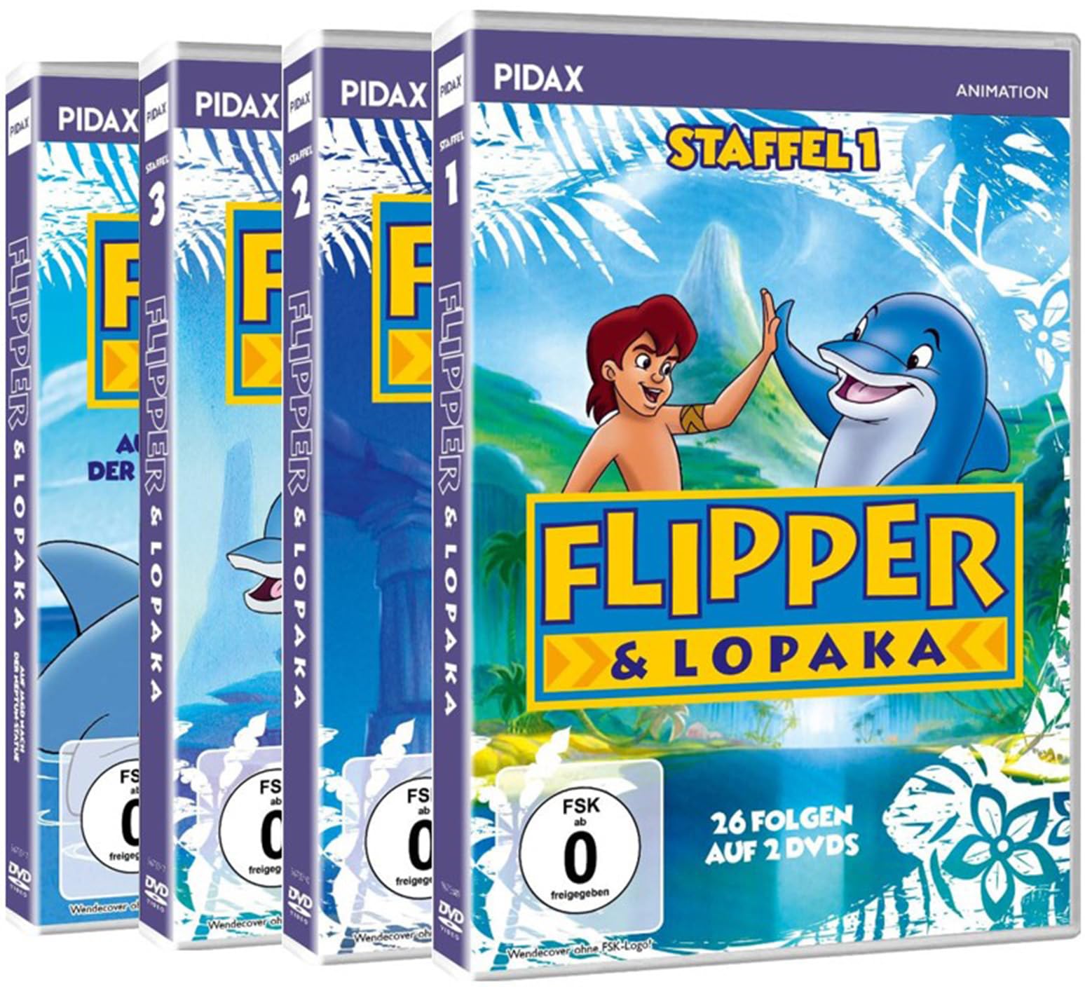 Flipper & Lopaka – Gesamtedition (Staffel 1 bis 3 zzgl. Spielfilm auf DVD) Der Animation - Familienspaß mit Flipper, dem Delfin & Lopaka (Klassiker der 90er) [7 DVDs]
