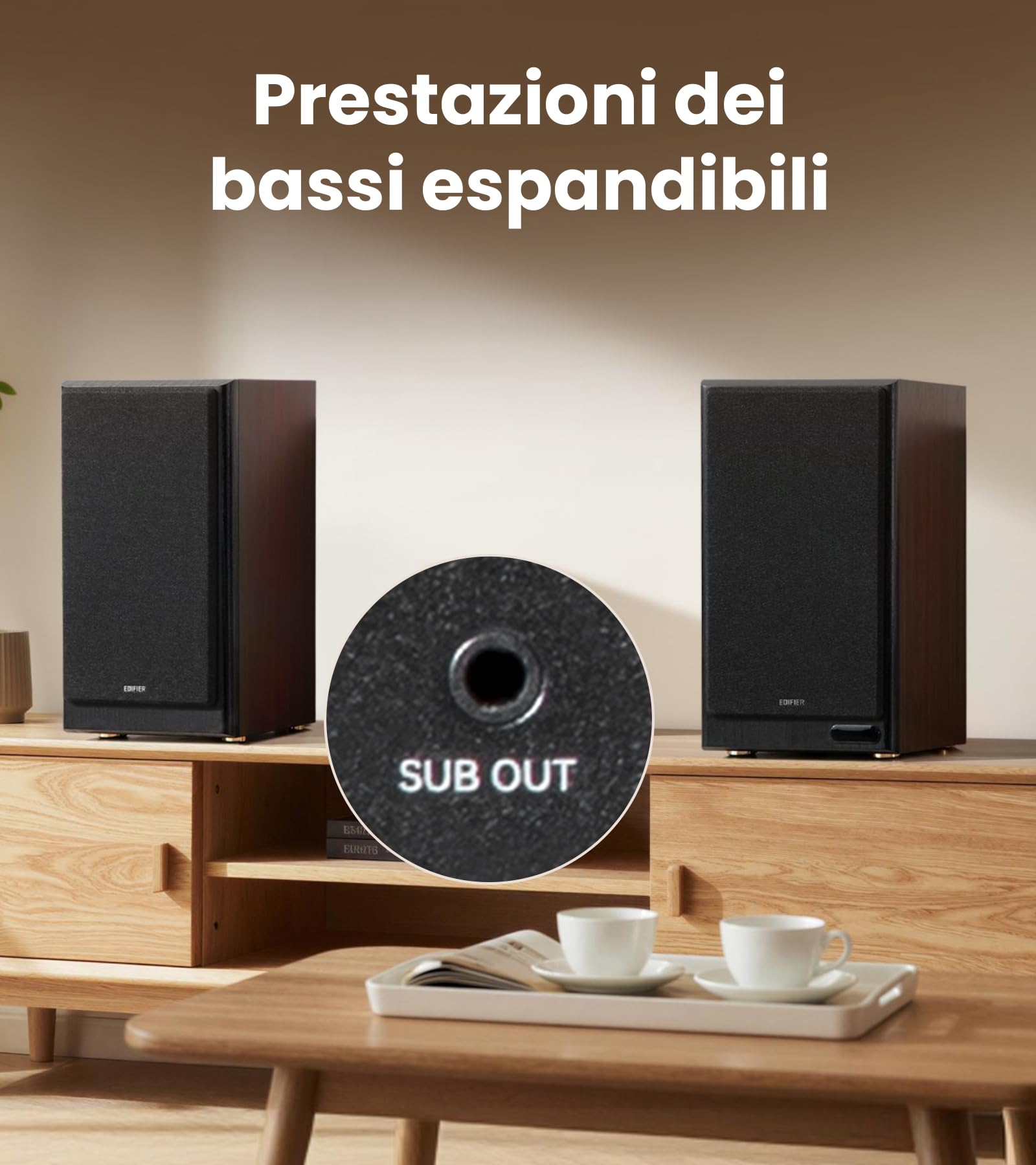 Edifier Diffusori da scaffale amplificati R2750DB MKII, monitor studio144 W con uscita subwoofer, audio ad alta risoluzione, Bluetooth 6.0 con LDAC, HDMI/ottico/coassiale per PC impianti - Noce