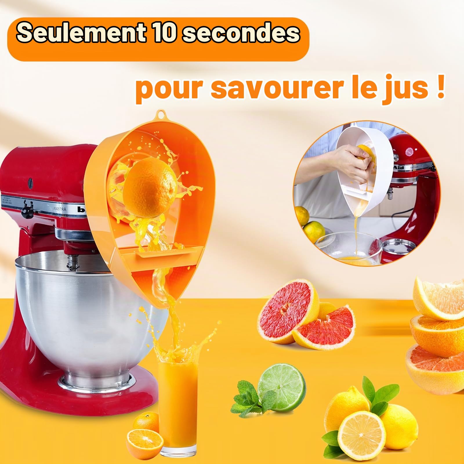 Accessoire pour presse-agrumes compatible avec le batteur sur socle Kitchen Aid, Accessoire pour presse-agrumes pour les accessoires du batteur Kitchen Aid