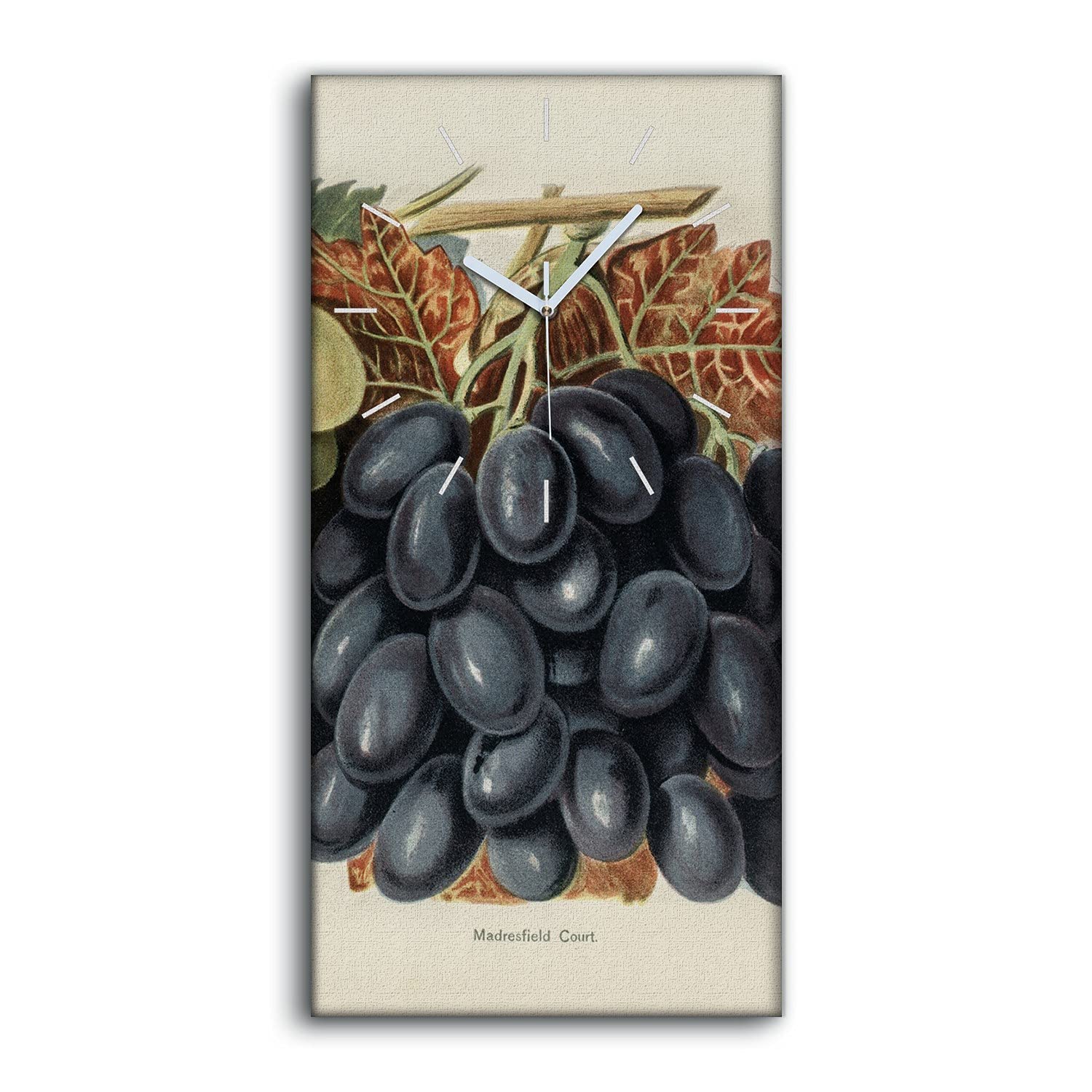 Horloge sur Toile Décoration Image Salon Cuisine Ambiance Chaleureuse Grapes 30x60