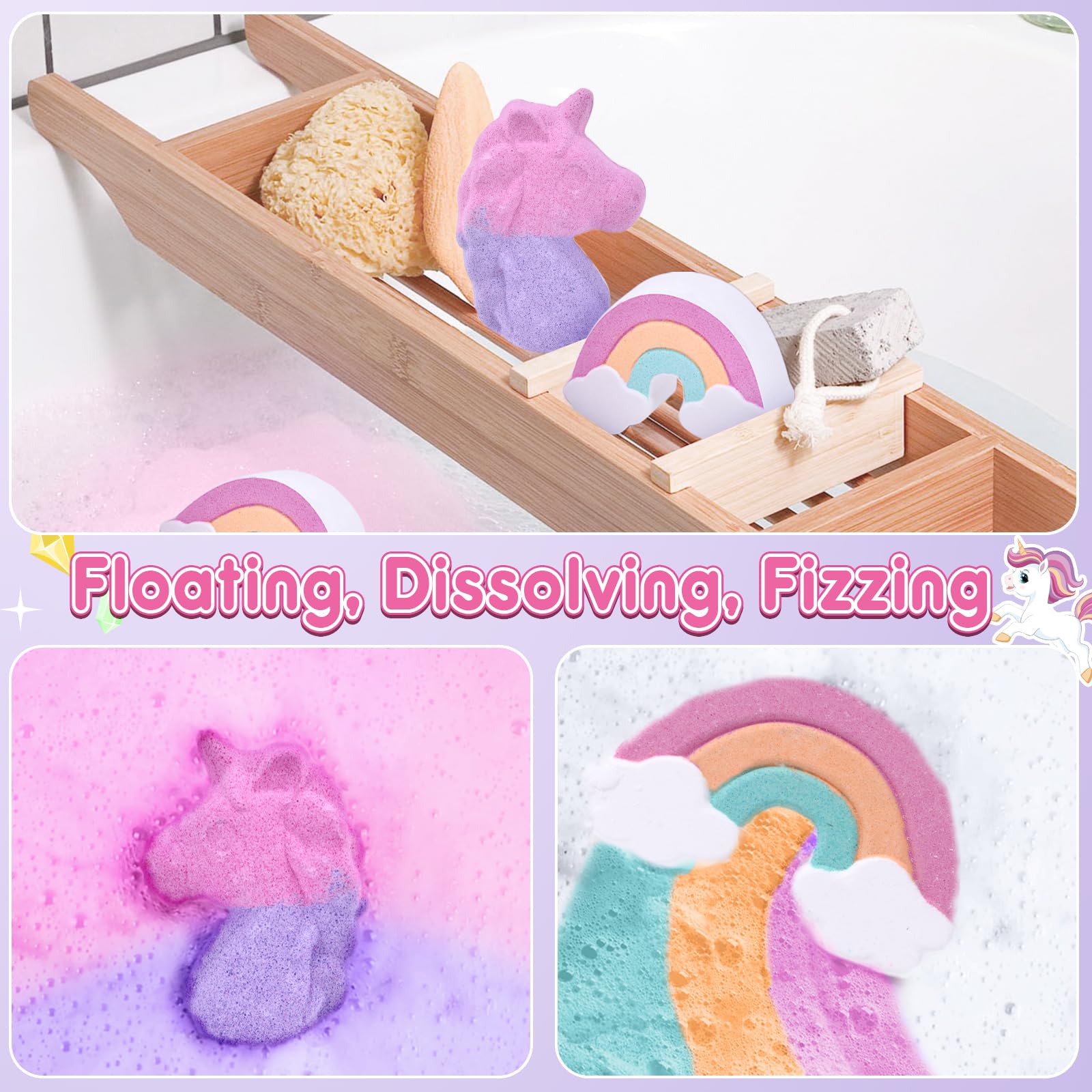 Toyssa Einhorn Geschenke für Mädchen 5-10 Jahren Leuchtend Kuscheldecke Kissenbezug Thermosflasche 500ml Badebomben Augenmaske Geburtstag