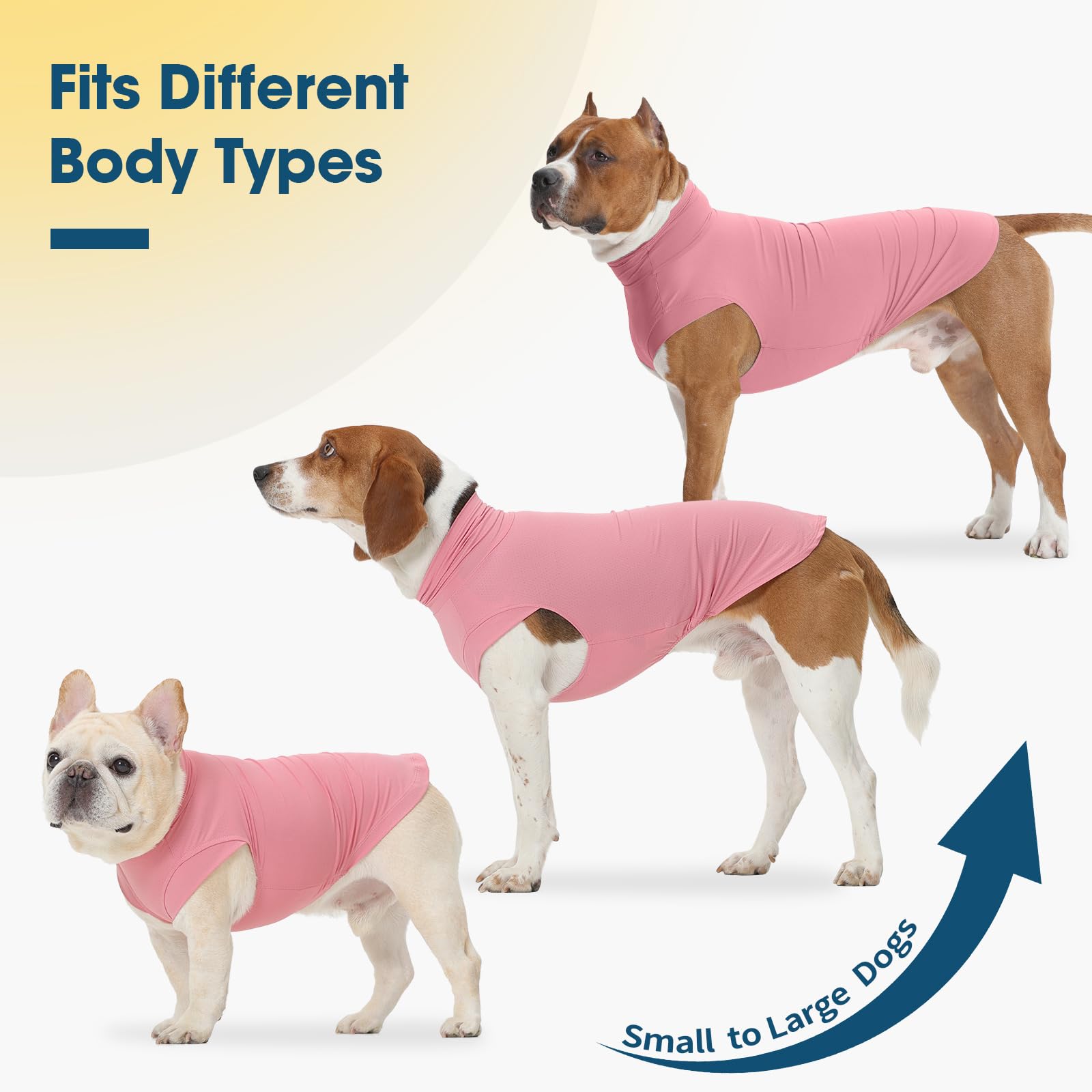 ROZKITCH Lot de 2 chemises rafraîchissantes pour chien, t-shirt doux pour l'été, débardeur respirant pour animaux de compagnie, sweat-shirt uni sans manches pour animaux de compagnie de très grande