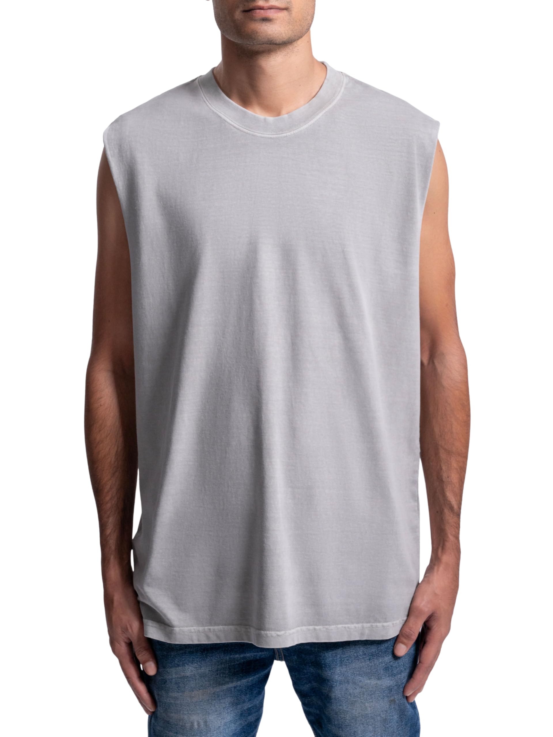 inparallel Men's Submerged Tank, Plain Premium Garment-Dyed Cotton T-Shirt-picture-13