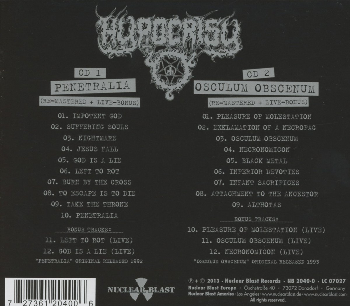 Penetralia/Osculum Obscenum