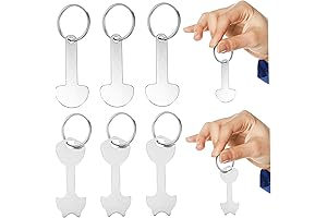Ciieeo 6 PCS Stainless Steel Cart Quarter Keychain