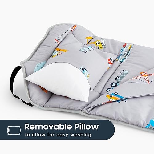 Miniatura 10 de Wake In Cloud - Tapete para siesta de cuna con almohada y manta, tela 100% algodón, para niños y niñas en guardería, jardín de infantes preescolar