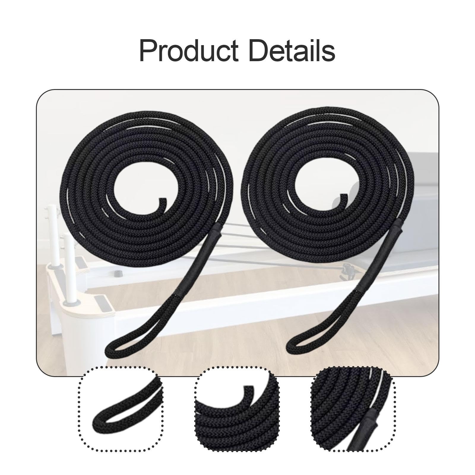 QSTDGVPW 2X Pilates Reformer Pull Ropes Belts 260 cm Length Professional Components Straps for Fitness Exercise Equipment Sitting Box