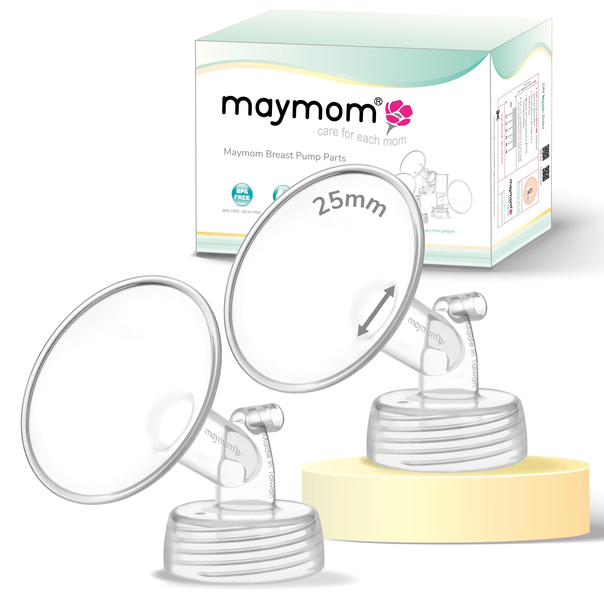 Maymom Wide Neck Pump Parts for Spectra S1/S2 Pumps; Incl Wide Mouth Flanges; Not Original Spectra Flange; Replaces Spectra Shield (25 mm Two Flanges)-image-23