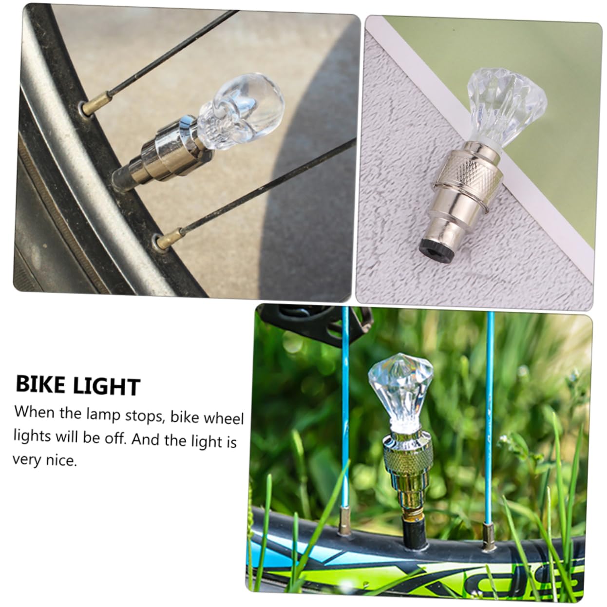 Yardwe Vélo Valve Lumière Pédale Tige Phare Néon Feux De Roue LED Blinker Bike Light Housse Pneu Volant Voiture Vélo Lumière Éclairage Vélo De Route Plastique