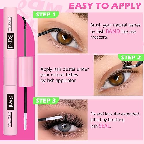 Miniatura 6 de zanlufly - Kit de extensión de pestañas esponjosas, kit de extensión de pestañas individuales con unión de pestañas y pestañas de sellado, kit de