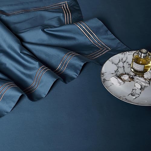 Miniatura 4 de 4 PCs Duvet Cover Sets Queen Double Bedding Duvet Sets 100% Cotton Comforter Cover (1 Duvet Cover, 1 Flat Sheet, 2 Pillow Shams) Super Soft