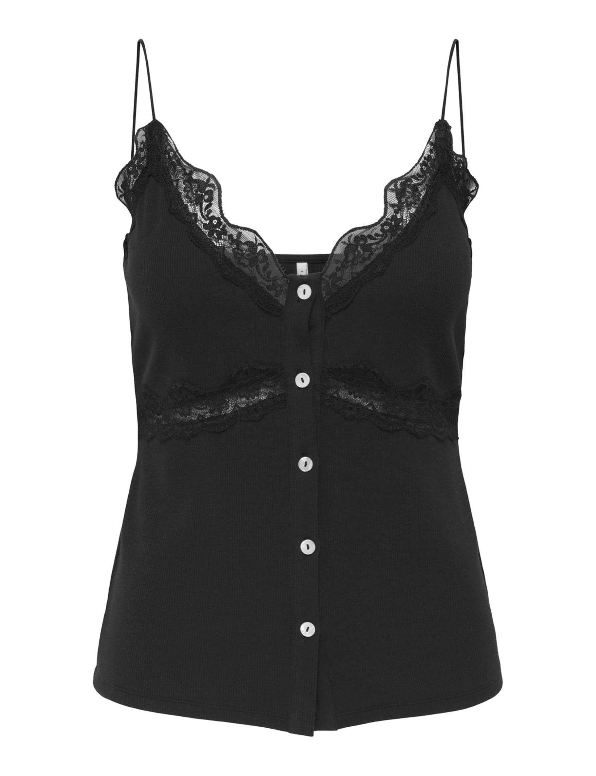 ONLY Onllukka Rib Mix Lace Singlet CS JRS, Black, XL