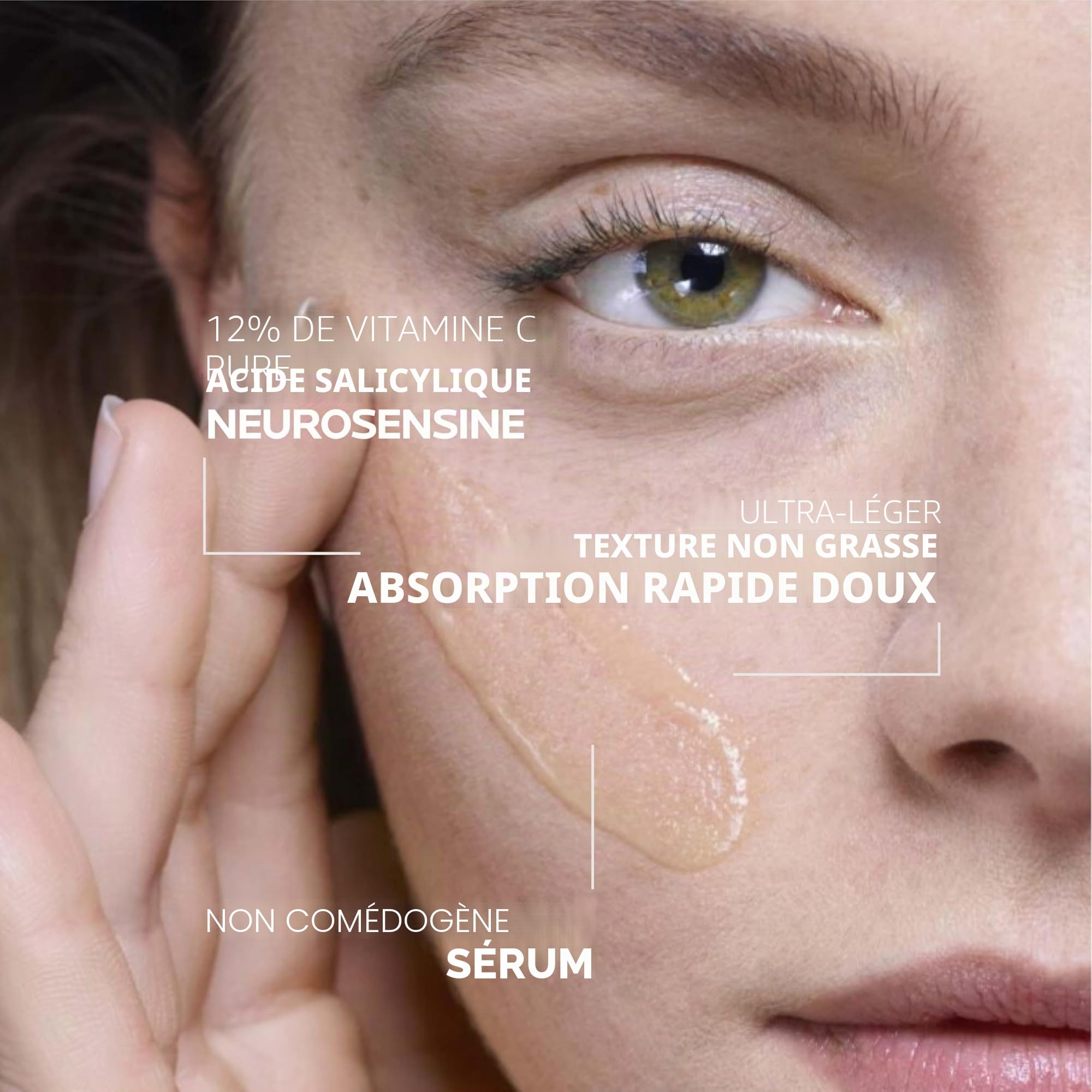 La Roche-Posay, Pure Vitamin C10, Sérum Concentré Anti-Rides, Lisse & Redonne de l'Éclat, Enrichi en Vitamine C Pure, Acide Salicylique & Neurosensine, Tous Types de Peaux, 30 ml
