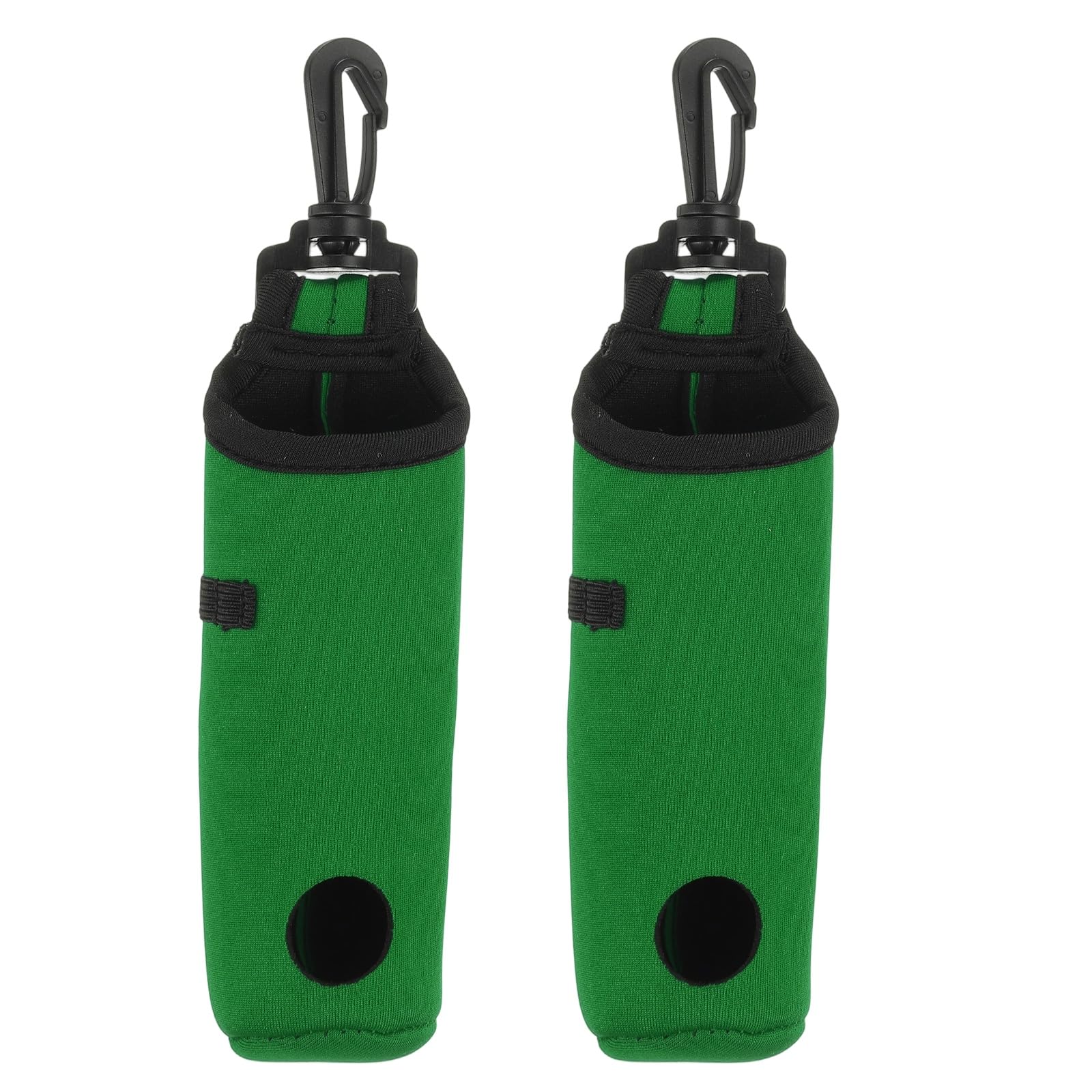 Uxcell 2 Pack Golf Ball Carry Bag, Waist-Mounted Storage Bag Neoprene Golf Tee Holder Pouch with Lightweight Hook for Men and Women, Green