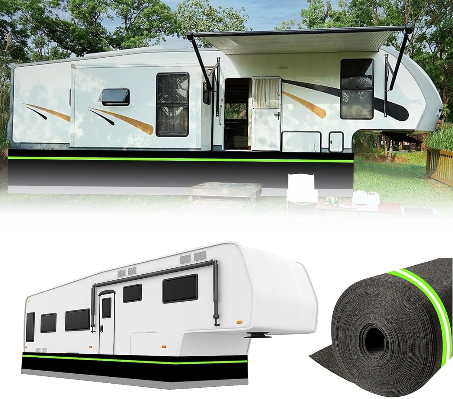 RV Skirting for Travel Trailer,RV Skirting for Winter 90cm Tall RV Skirt Iron Mesh at The Bottom RV Bumper End Cap,Travel Trailer Accessories for Mobile Home Exterior(22M/72FT)