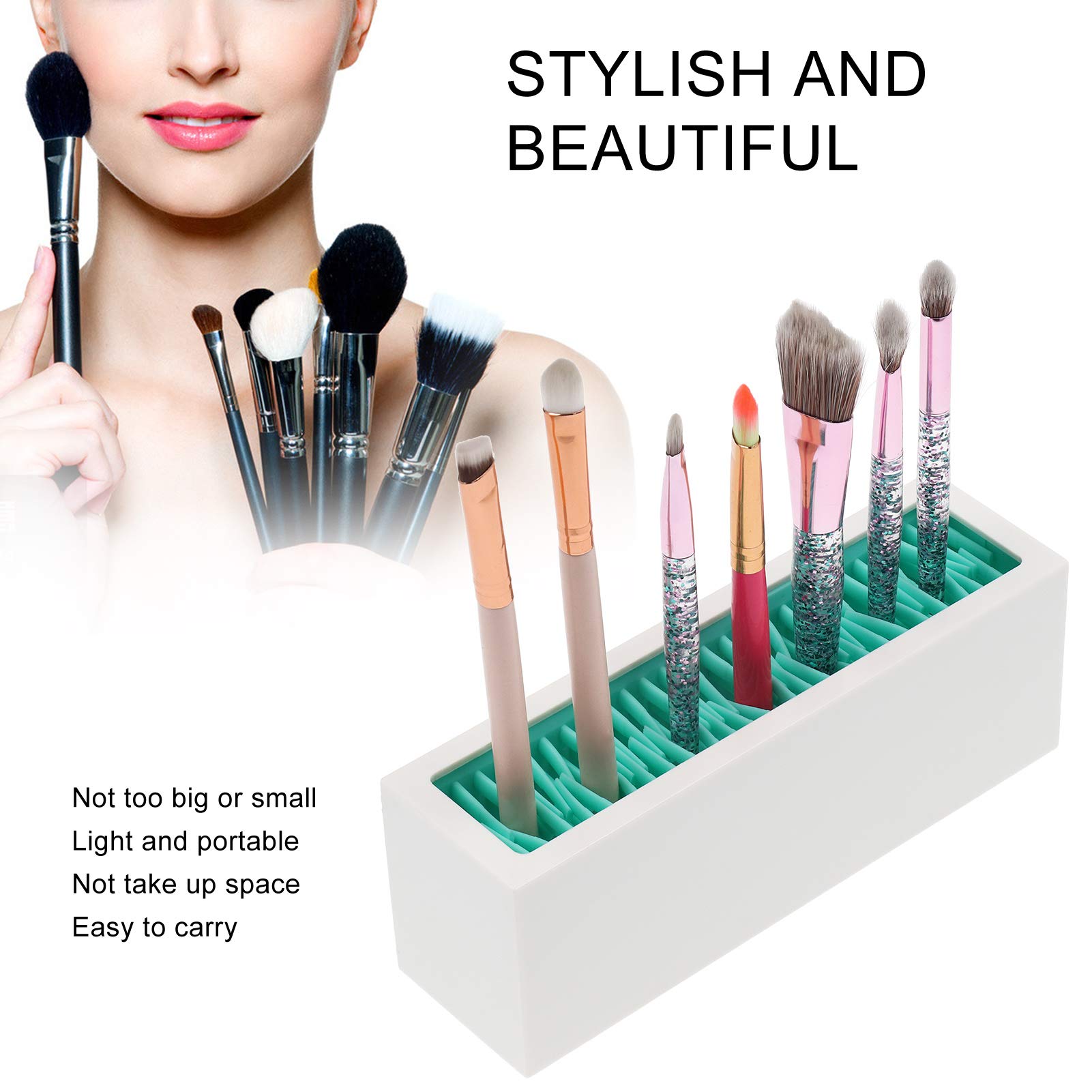 Support Mural Silicone Pour Pinceaux Maquillage - Organisateur Sans Perçage, Lavable - Pour Carrelage, Verre, Métal