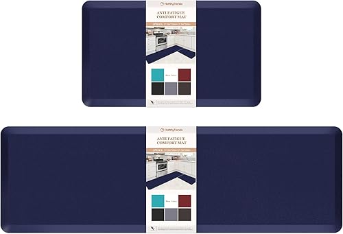Miniatura 58 de HappyTrends Tapete de cocina [2 piezas] acolchado, cómodo, antifatiga, impermeable, antideslizante, tapete de espuma ergonómica gruesa y perfecta