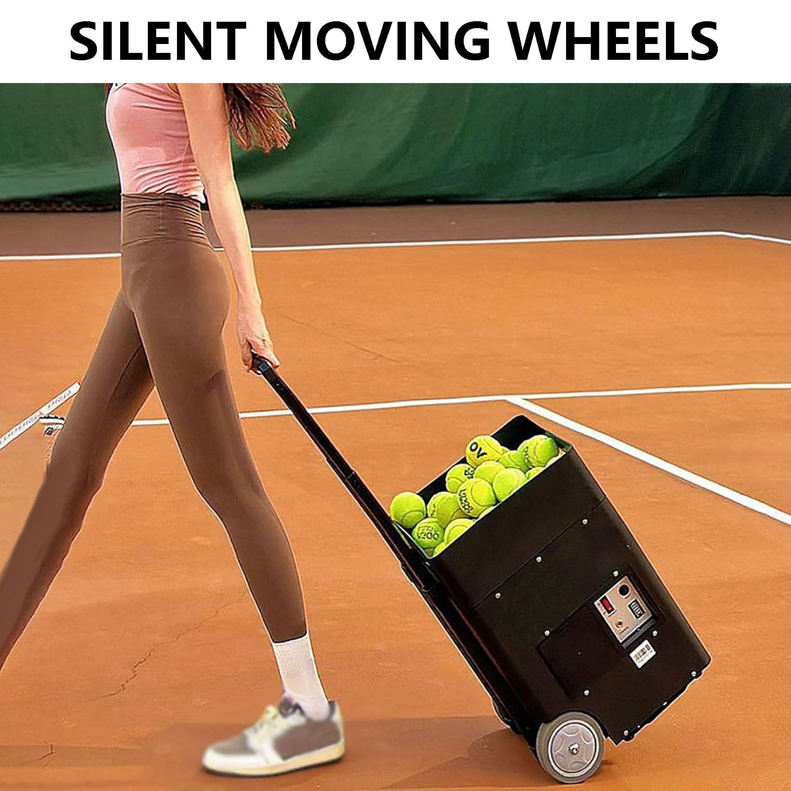 Lanciatore automatico di palline da tennis, portatile, con capacità 50, trapani pre-programmati per principianti e allenamento da solista