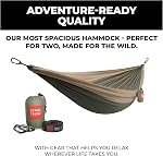 Grand Trunk Double Deluxe Hammock with Straps - Green and Charcoal