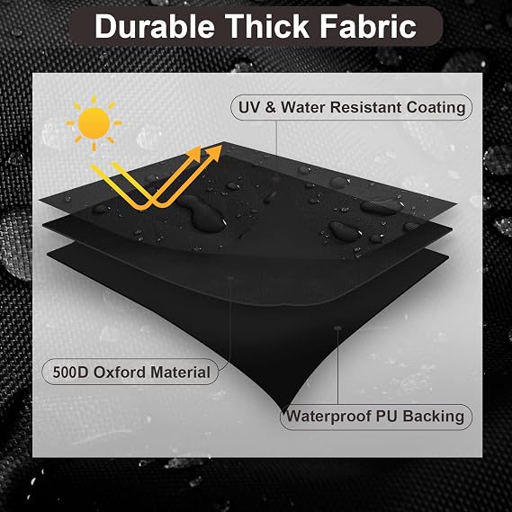 PureFit Patio Furniture Covers, Outdoor Table Furniture Cover Waterproof Rectangle, Patio Sectional Couch Set Cover for Deck, Lawn and Backyard, UV Resistant, 110L x 84W x 28H, Black