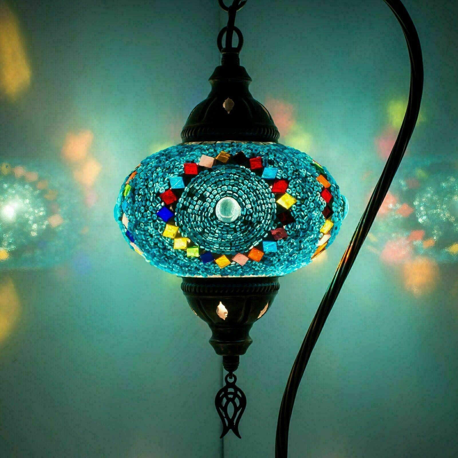 Enva 3006 (20 Variations) Turkish Moroccan Mosaic Lamp Light - Turkish Lamp - Handmade Mosaic Swan Neck Table Desk Bedside Lamp- Free Led Bulb (3006)