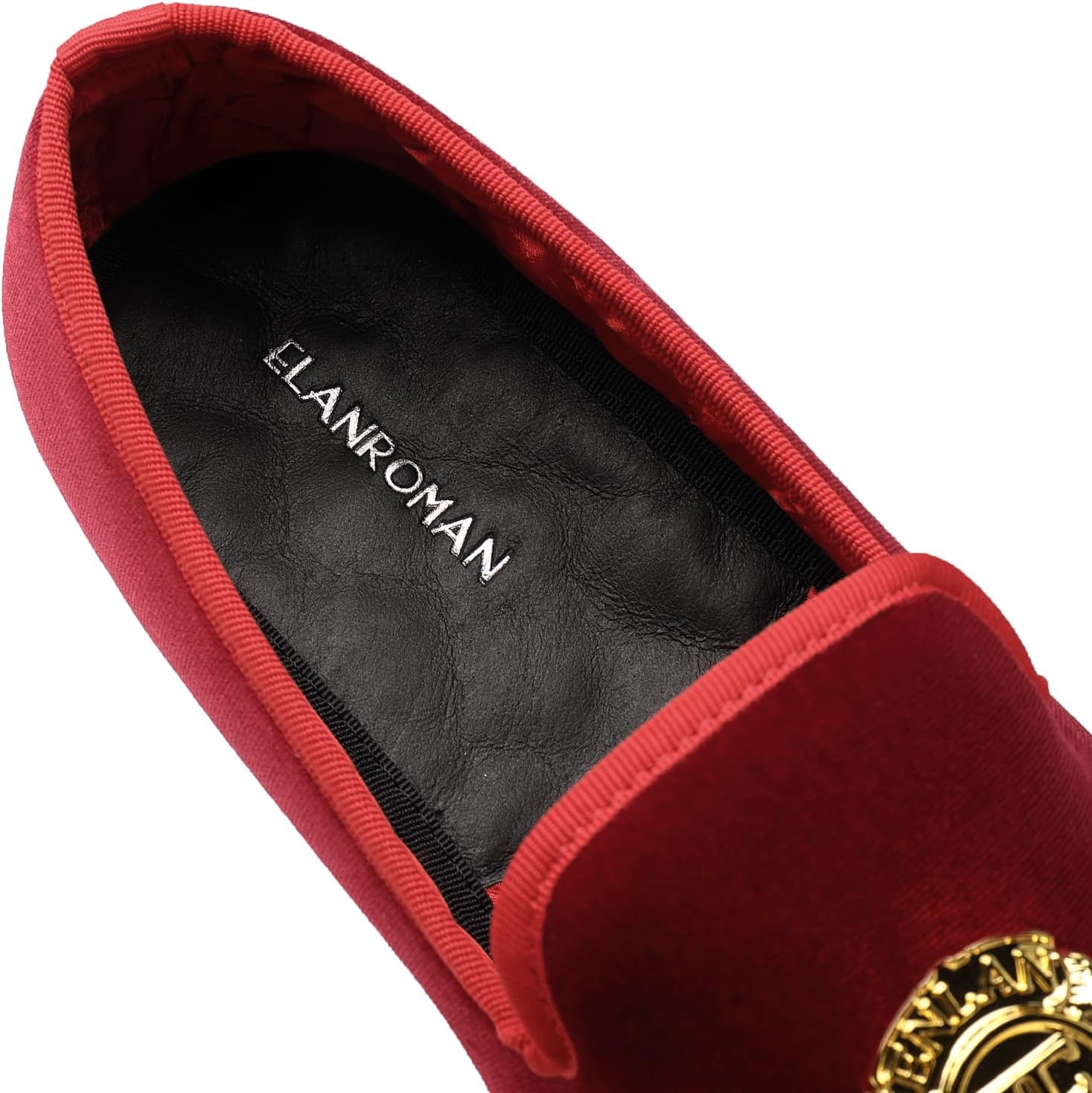 ELANROMAN Men's Velvet Loafers Dress Fashion Wedding Party Prom Shoes - Image 5
