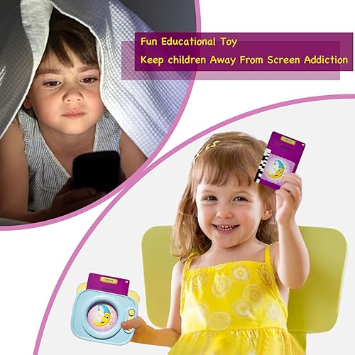 Miniatura 5 de Tarjetas didácticas parlantes para niños de 2 a 6 años, incluyendo 112 tarjetas y 224 palabras visuales, terapia del habla y juguetes de viaje para