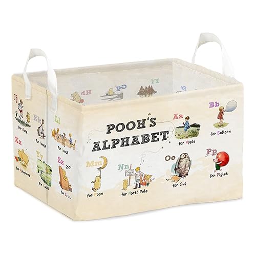 Winnie Nursery Large Hamper Canvas Laundry Basket Foldable With Waterproof