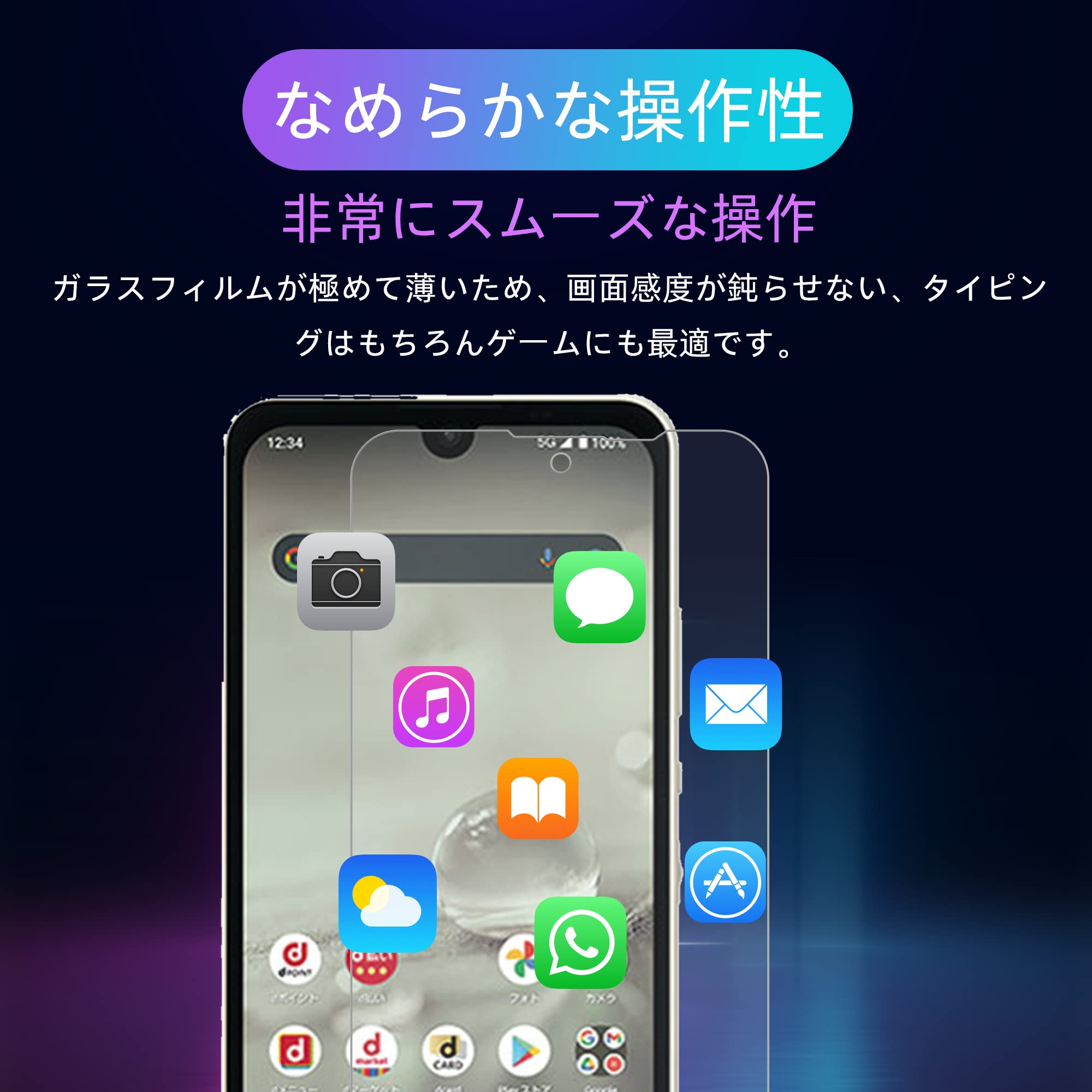 SH-51C AQUOS wish 2 ガラスフィルム　ケース付き Amazon.co.jp: 【2+1枚セット】AQUOS wish2 SH-51C 用の ガラス