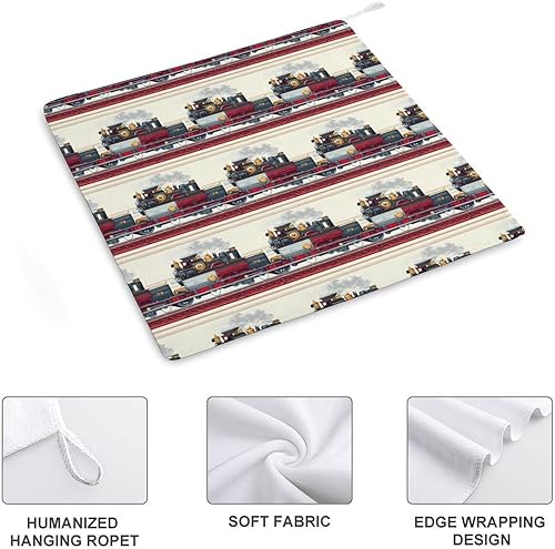 Miniatura 3 de Decorative Hand Towels for Bathroom - Retro Red Train Print Soft Absorbent Small Bath Hand Towels for Kitchen, Farmhouse, Spa, Hotel, Guest Tea and