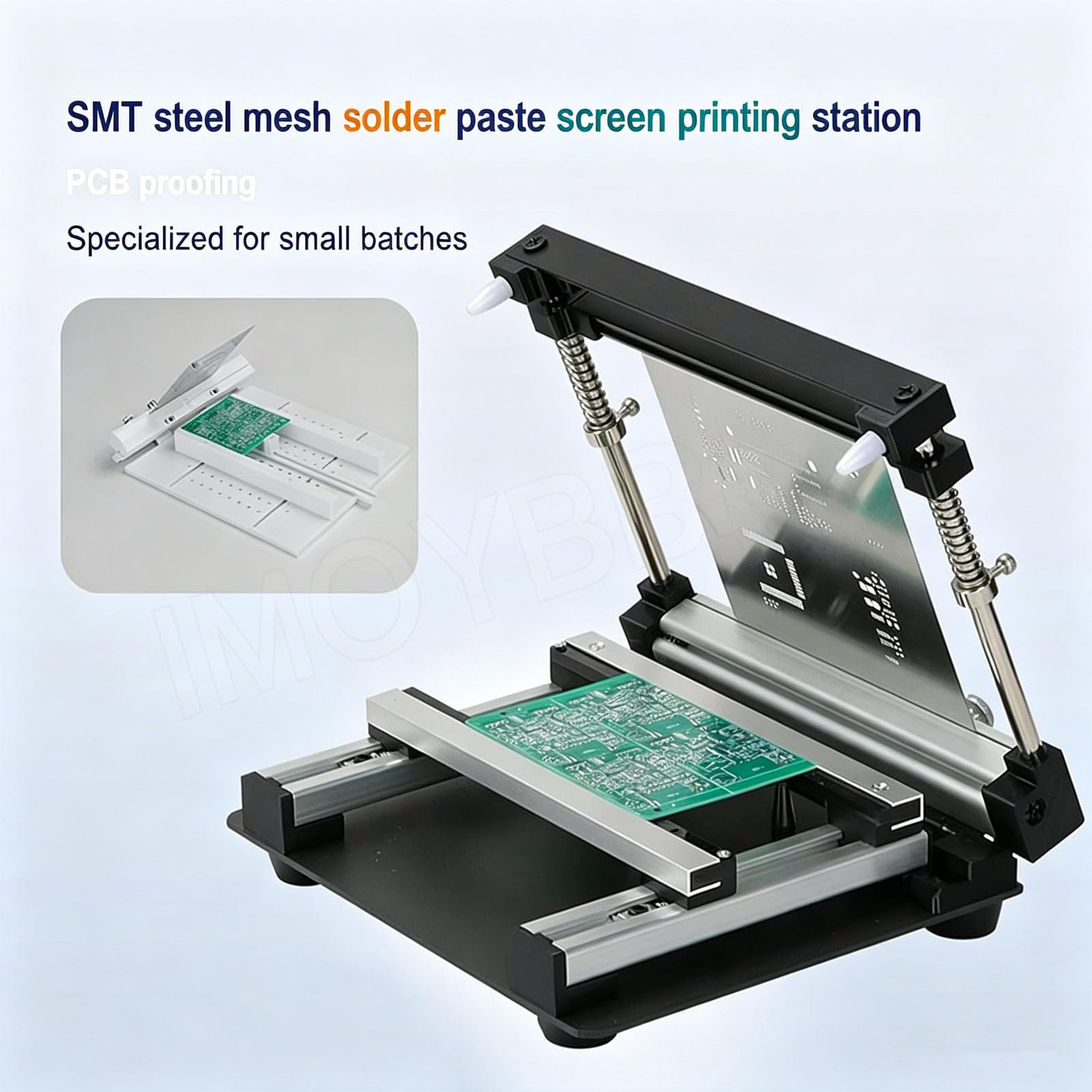 Smt pasta lutownicza stacja drukarska ręczna pcb szablon wyrównanie oprawa regulowana grubość dla precyzyjnego montażu elektroniki sitodruk 10 cm stół warsztatowy 20 cm