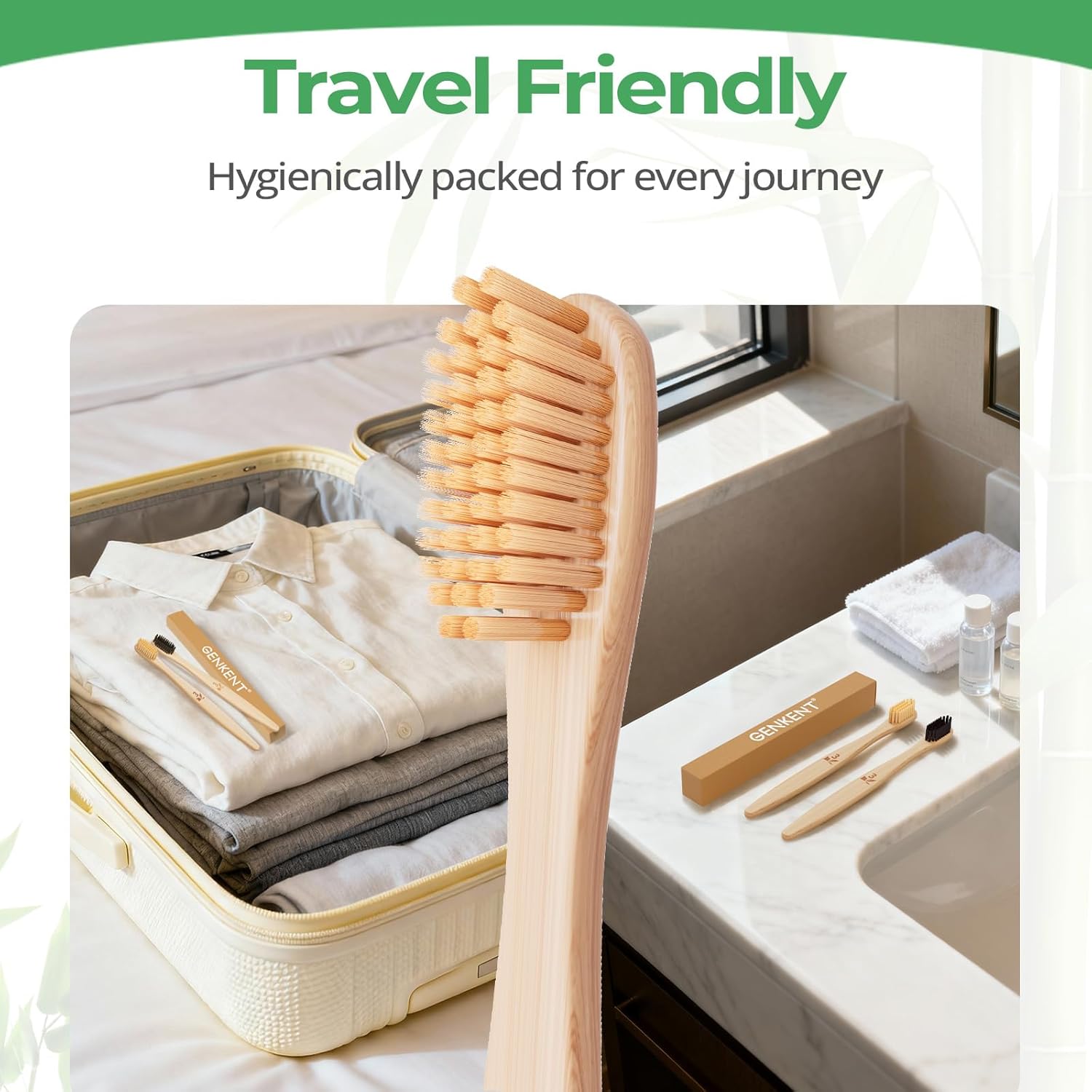 NKENT Bboo Toothbrushes Natural Toothbrushes Soft Bristles