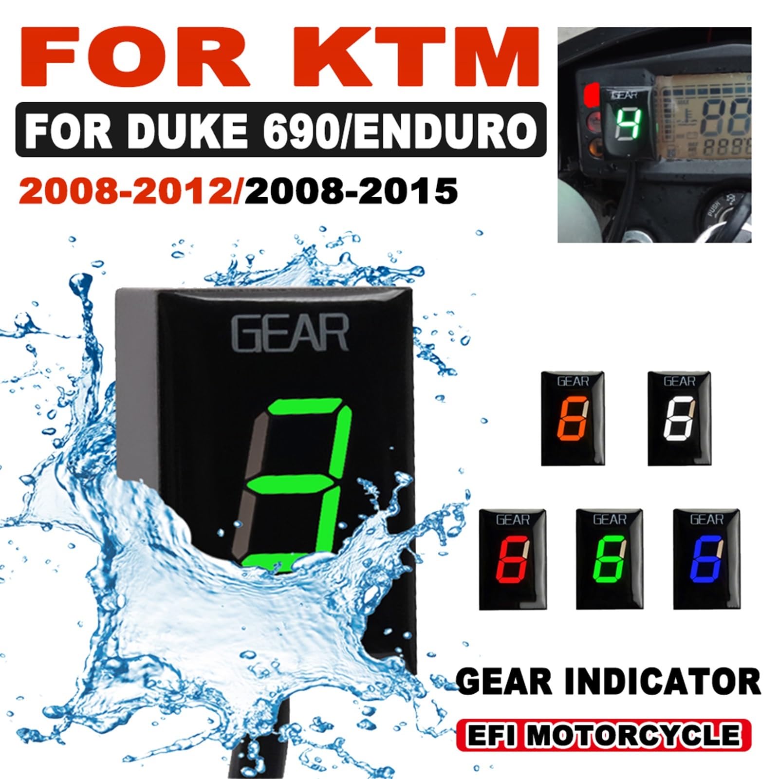 For 690 Enduro 2015 Duke690 690 Duke 690 2008 2009 2010 2011 2012 Moto Indicatore di Marcia Accessori Display della Marcia Meter Indicatore di marcia per moto(Bracket-Black)