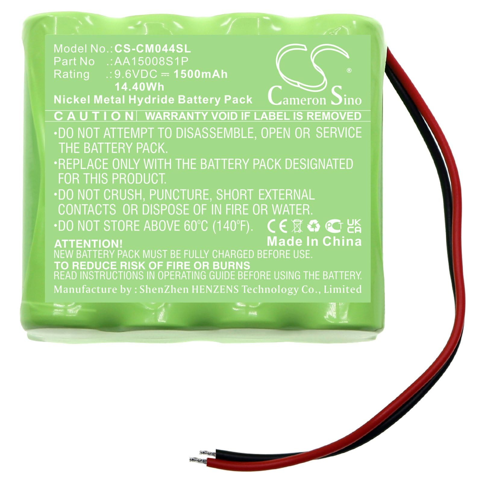 Batterie de rechange 1500 mAh pour batteries personnalisées, numéro de pièce : AA15008S1P