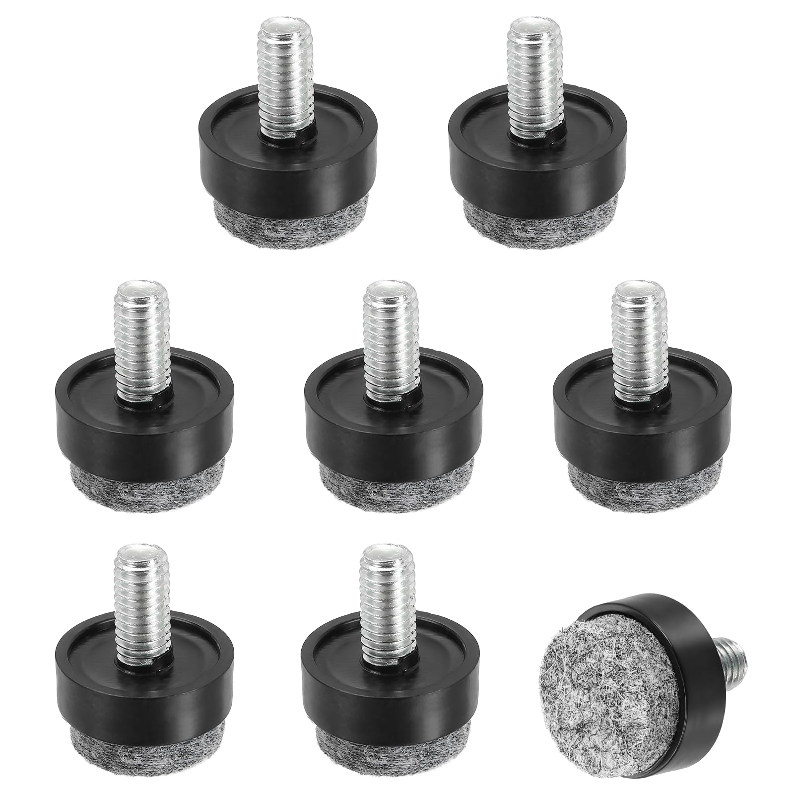sourcing map 8 Pcs Adjustable Furniture Leg Levelers, M6x20x12mm Threaded Screw-in Leveling Feet Pad Floor Protector for Tables Cabinets Chairs Sofa Outdoor Furniture Feet, Black — image 1