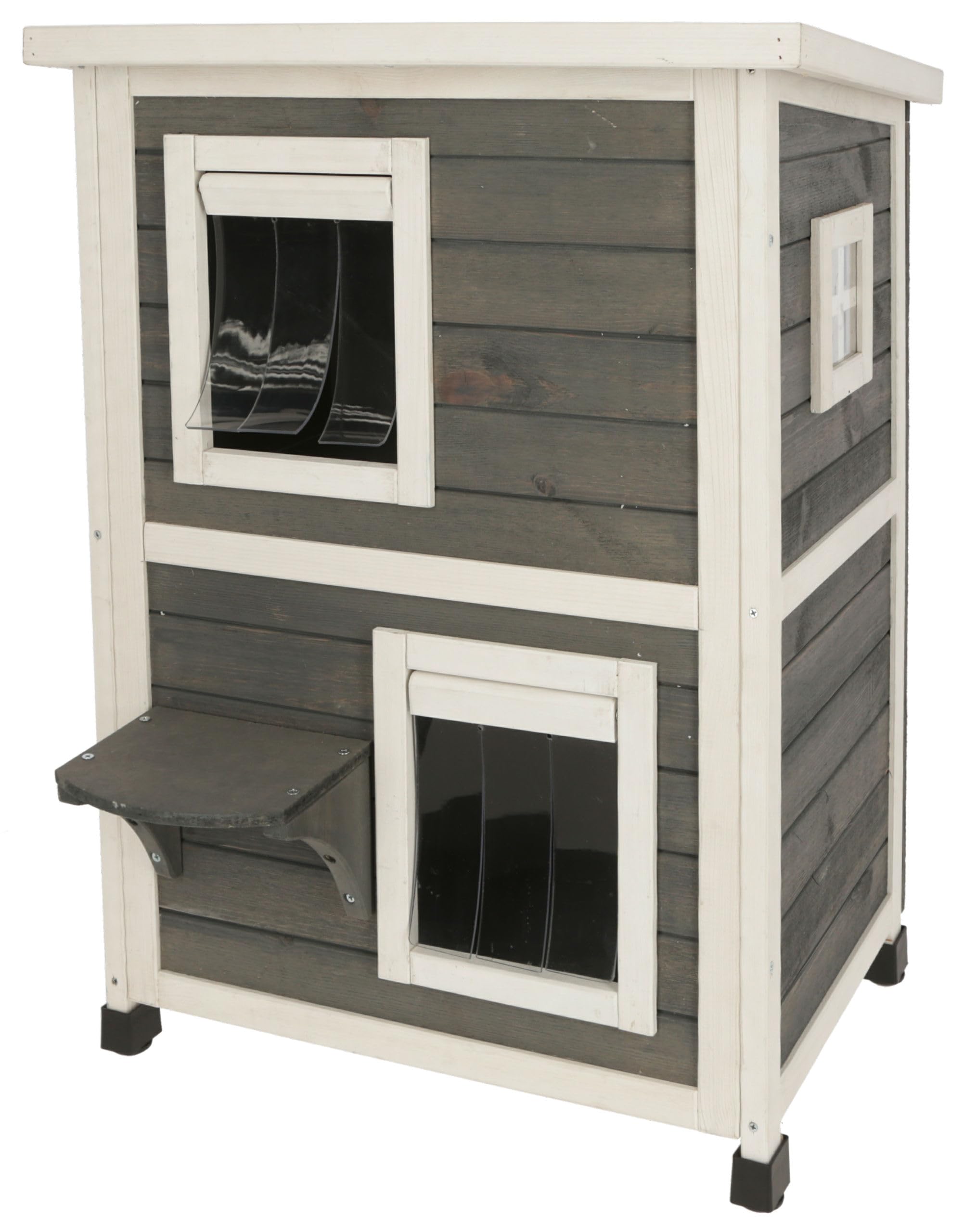 KERBL Pet - Casa Familiar para Gatos, Color Gris y Blanco, 57 x 55 x 80 cm