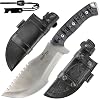 JEO-TEC Nº51 Tracker Bushcraft Survival Camping Hunting Fishing Outdoor Knife, MOVA-58, Genuine Leather Sheath  Firesteel, Handmade
