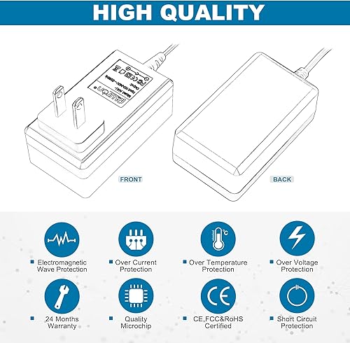 Miniatura 3 de PwrON Cargador adaptador de corriente alterna de 16 V para Altec Lansing XL Jacket Sistema de altavoz inalámbrico Modelo IMW645 Cable de