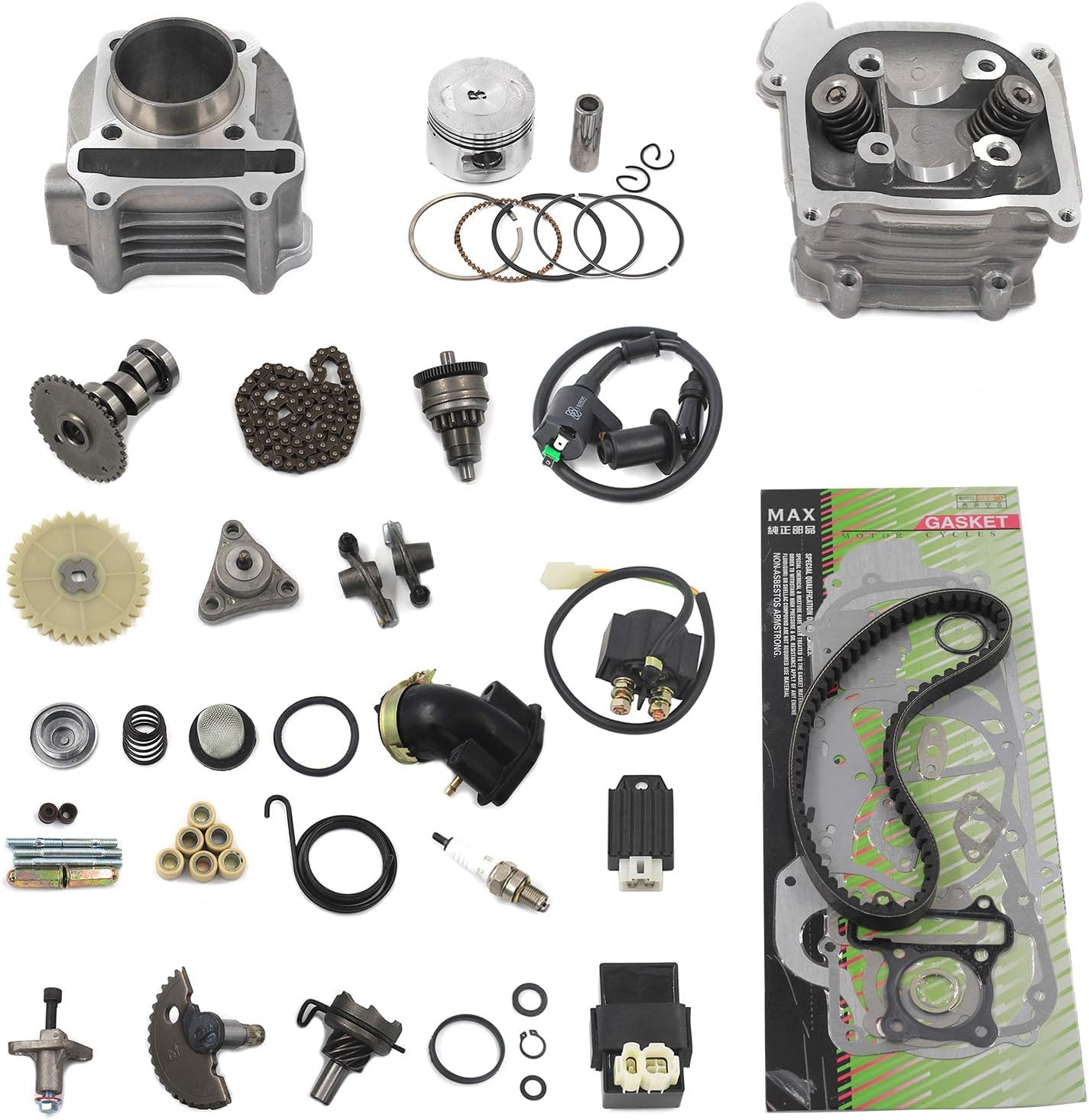 Kits de remontage de cylindre GY6 Trkimal 47 mm 80 cc Big Bore pour moteurs 49 cc 50 cc 139QMB, pièces de soupape de 64 mm/69 mm pour scooter et cyclomoteur, pièces de moteur GY6 pour scooter chinois