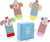 Vista 5 de Sonajeros de calcetines para bebés de 0 a 24 meses de animales para bebés de 0 a 24 meses