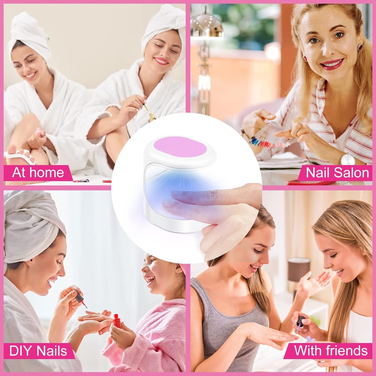 Mini LED Nail Lamp Nail Lamp Mini Light for Nails Mini Nail Light for Gel Nails 16W Light for Nails Nail Dryer Nail Lamp for Tools Glow in Dark Powder Dip : Beauty & Personal Care