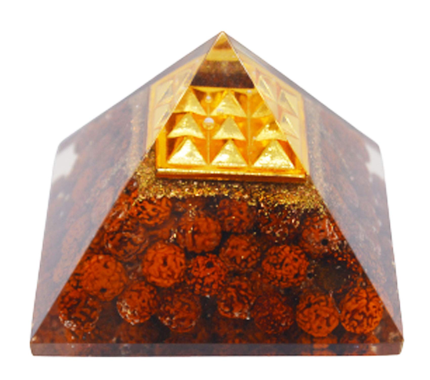 Saubhagya Global Navgraha Pyramid Yantra with Rudraksha Crystal Pyramid for Wealth, Peace, Vastu Correction, Success and Good Luck
