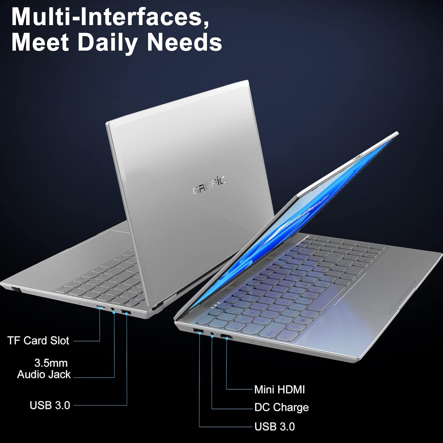 GREFIC Pc Portatile 15,6 Pollici Notebook, Intel Celeron N5105, Laptop Fino a 2,9 GHz, 16GB RAM DDR4 512GB SSD,1920x1080 IPS FHD, 2 Milioni Pixel Webcam Magnetico Staccabile, QWERTY,Windows 11 Pro GREFIC Pc Portatile 15,6 Pollici Notebook, Intel Celeron N5105, Laptop Fino a 2,9 GHz, 16GB RAM DDR4 512GB SSD,1920x1080 IPS FHD, 2 Milioni Pixel Webcam Magnetico Staccabile, QWERTY,Windows 11 Pro