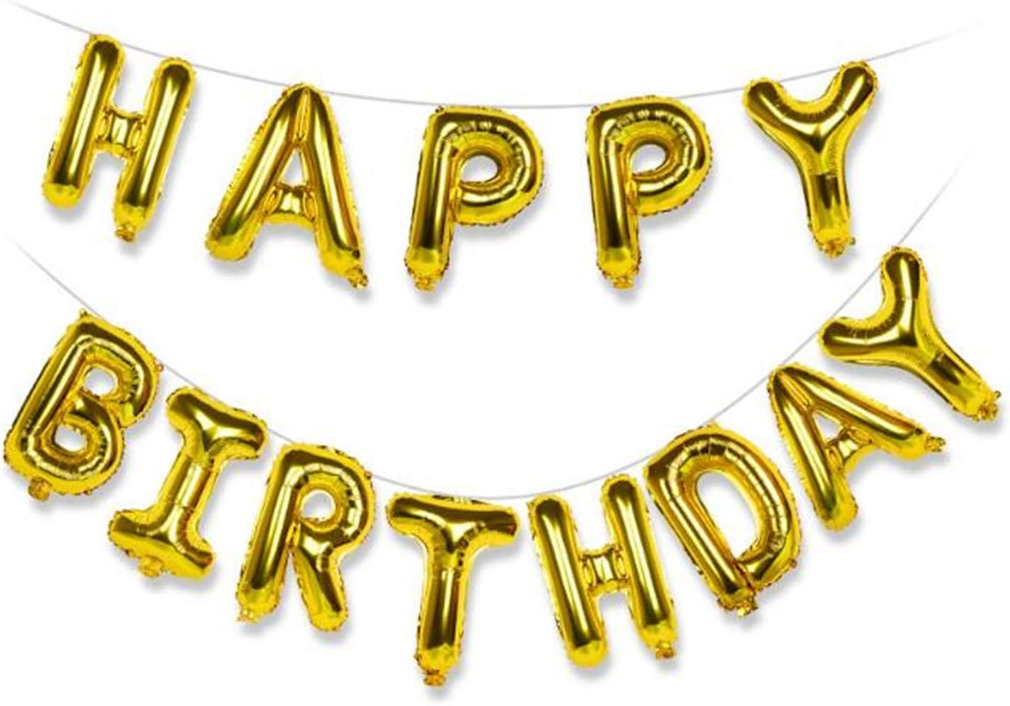 Happy Birthday Balloons Golden,16 inches Aluminum Foil Banner Gold Color Letter Balloons for Birthday Party Decoration