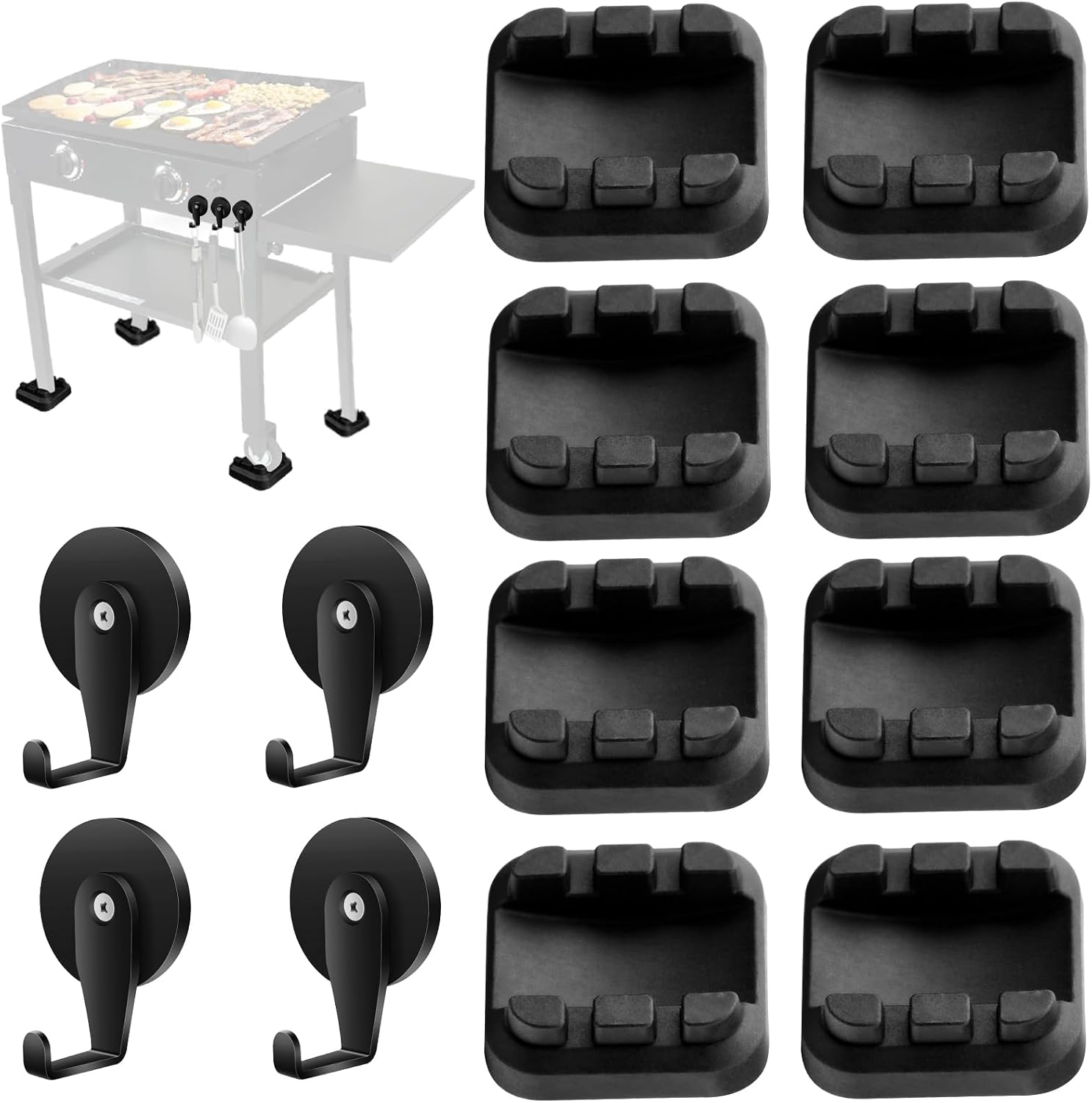 Griddle Leveling Shims and 4 Pcs Magnetic Hooks Kit for Blackstone Griddle